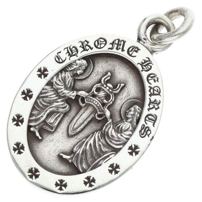 Chrome Hearts Angel Medal Oval Silver Pendant