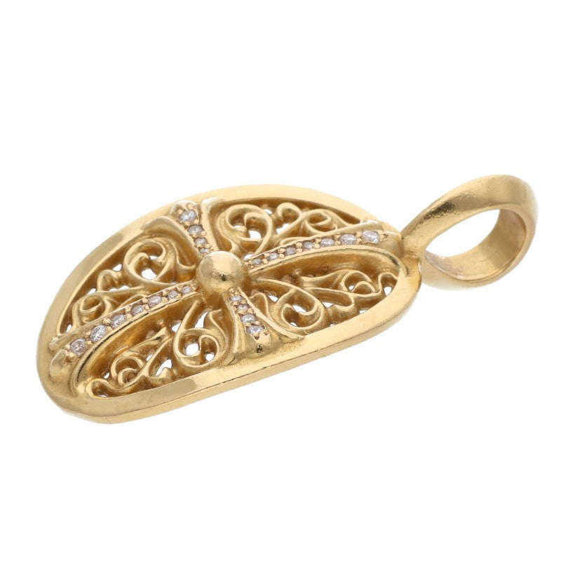 Chrome Hearts 22K Gold Classic Oval Pave Size ONE SIZE