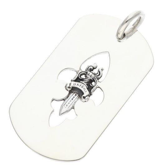 Chrome Hearts Fleur Dagger Dog Tag 925 Silver Size ONE SIZE
