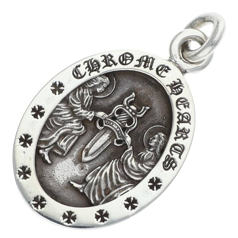 Chrome Hearts 925 Silver Angel Medal Oval Size ONE SIZE