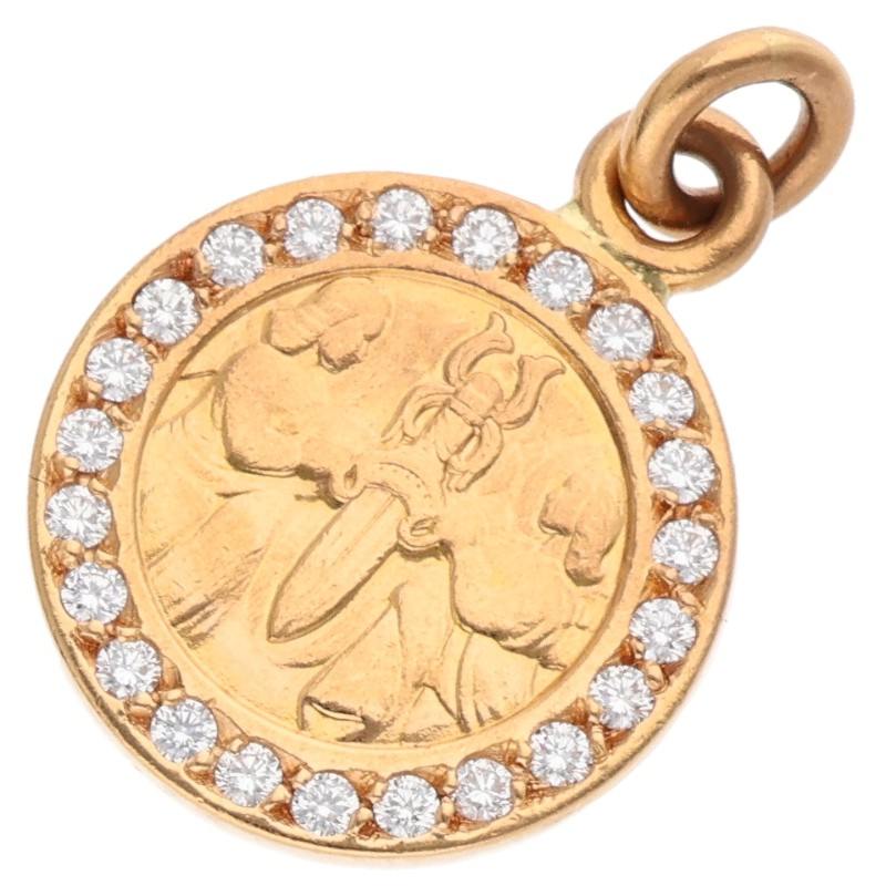 Chrome Hearts 22K Angel Medal Charm Pave