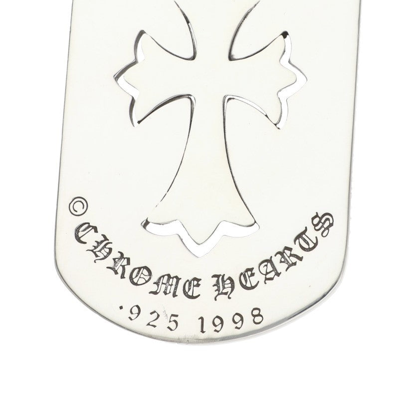 Chrome Hearts Large Dog Tag Tiny Cross Silver