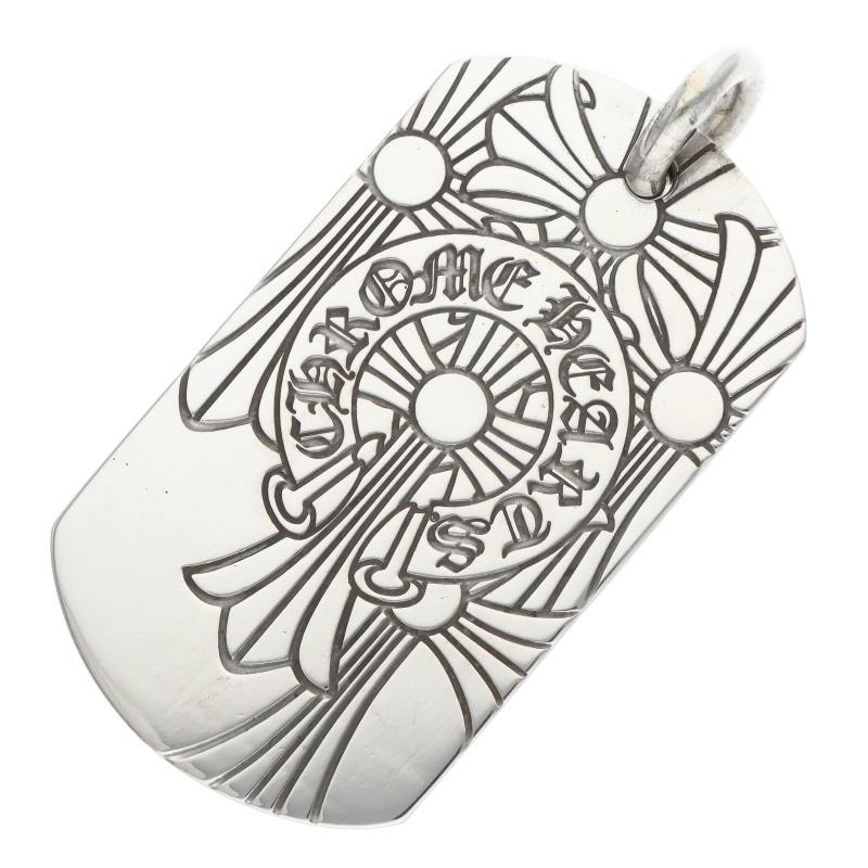 Chrome Hearts Large God Bless Dog Tag Silver Size ONE SIZE