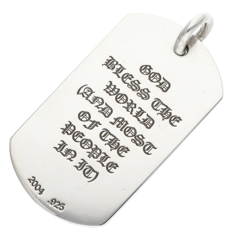Chrome Hearts Large God Bless Dog Tag Silver Size ONE SIZE