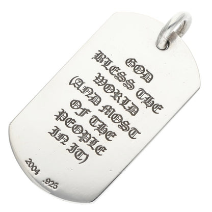 Chrome Hearts Large God Bless Dog Tag Silver Size ONE SIZE