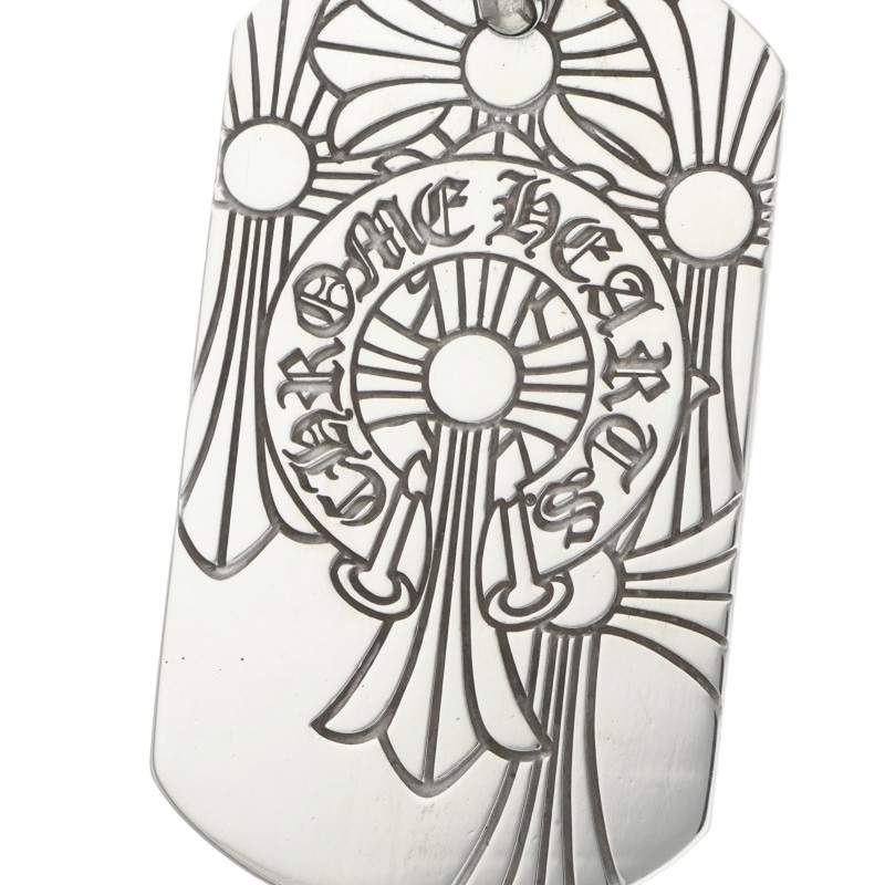 Chrome Hearts Large God Bless Dog Tag Silver Size ONE SIZE
