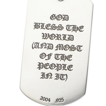 Chrome Hearts Large God Bless Dog Tag Silver Size ONE SIZE