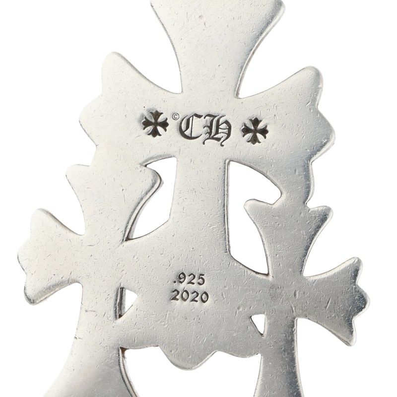 Chrome Hearts Small Triple CH Cross Silver Size ONE SIZE