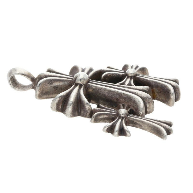 Chrome Hearts Small Triple CH Cross Silver Size ONE SIZE