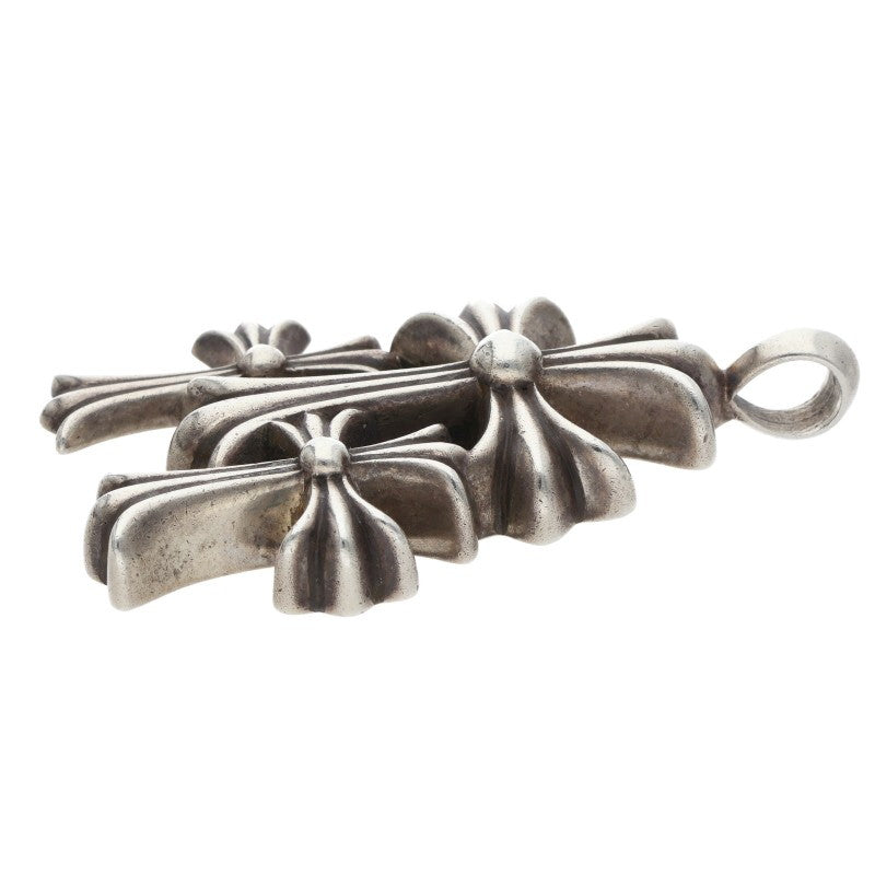 Chrome Hearts Small Triple CH Cross Silver Size ONE SIZE