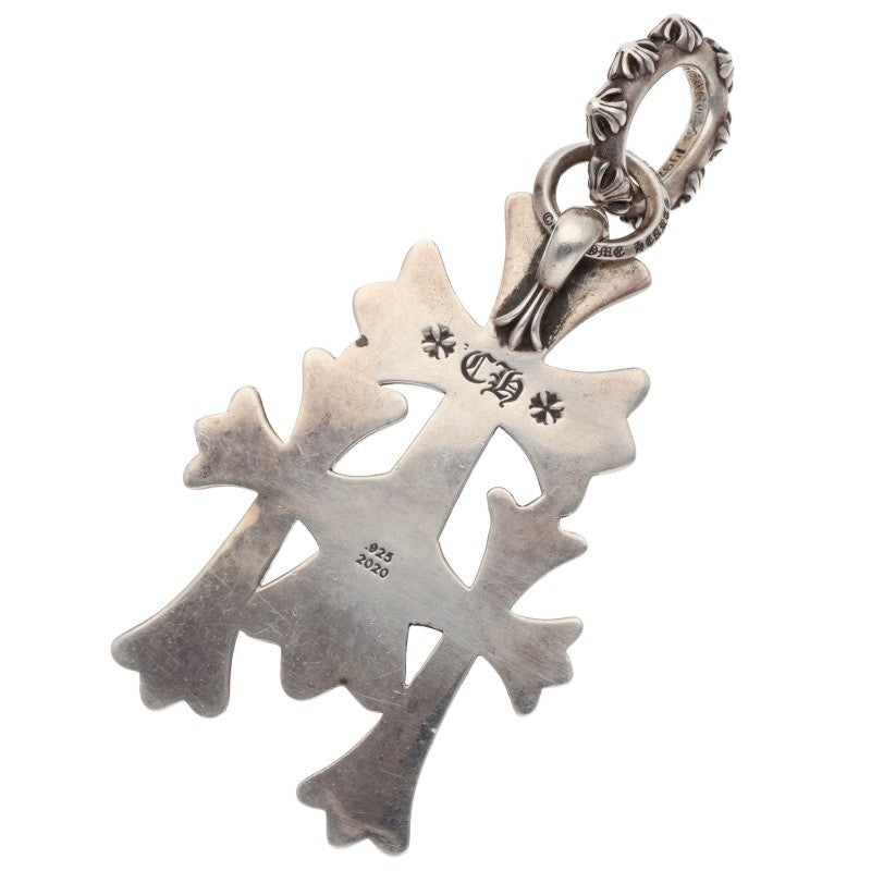 Chrome Hearts Large Triple CH Cross Silver