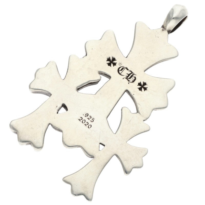 Chrome Hearts Small Triple CH Cross Silver Size ONE SIZE