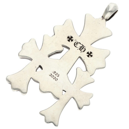 Chrome Hearts Small Triple CH Cross Silver Size ONE SIZE