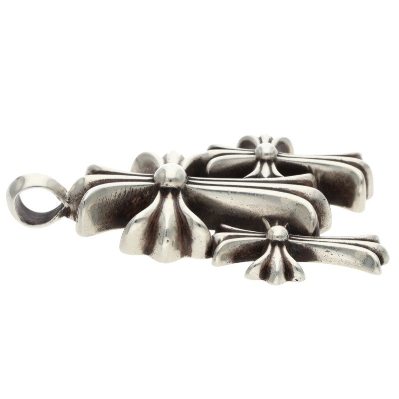 Chrome Hearts Small Triple CH Cross Silver Size ONE SIZE