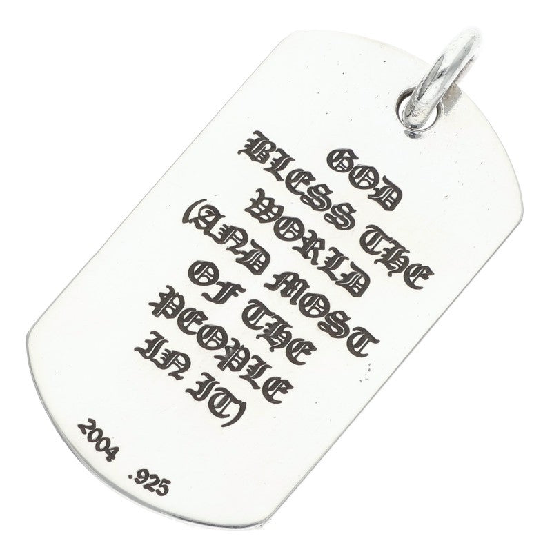 Chrome Hearts God Bless Large Dog Tag Silver Size ONE SIZE