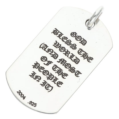 Chrome Hearts God Bless Large Dog Tag Silver Size ONE SIZE