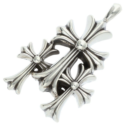 Chrome Hearts Triple Small CH Cross Silver Size ONE SIZE