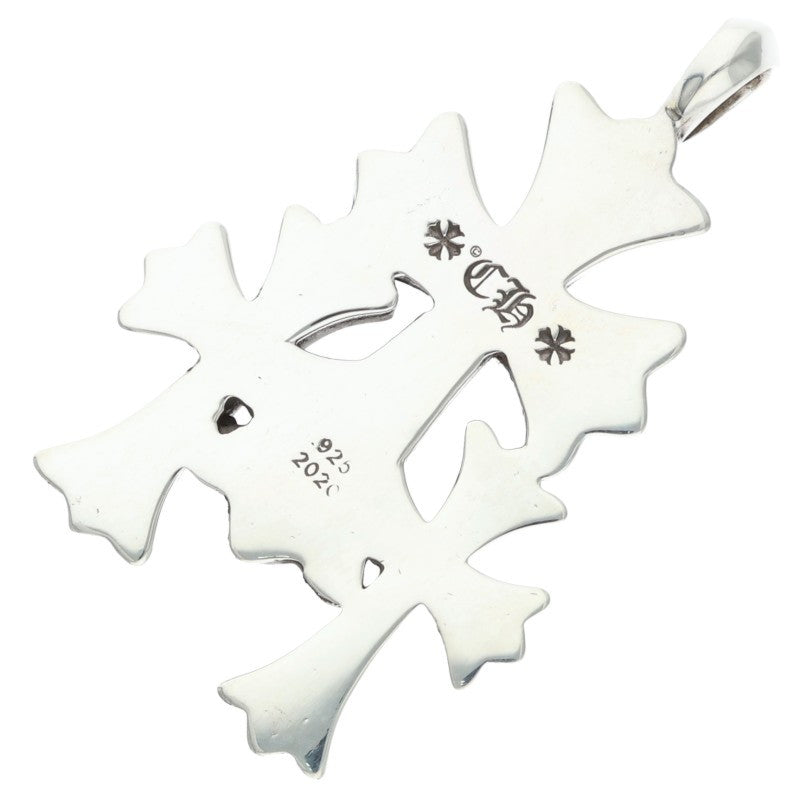 Chrome Hearts Triple Small CH Cross Silver Size ONE SIZE