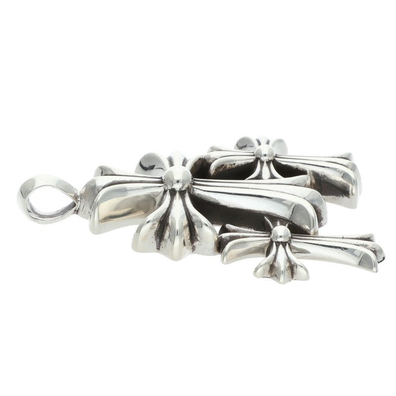 Chrome Hearts Triple Small CH Cross Silver Size ONE SIZE