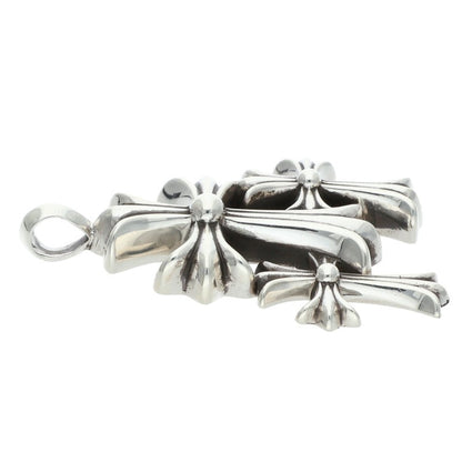 Chrome Hearts Triple Small CH Cross Silver Size ONE SIZE