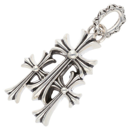 Chrome Hearts Triple CH Cross Large Pendant Size ONE Silver