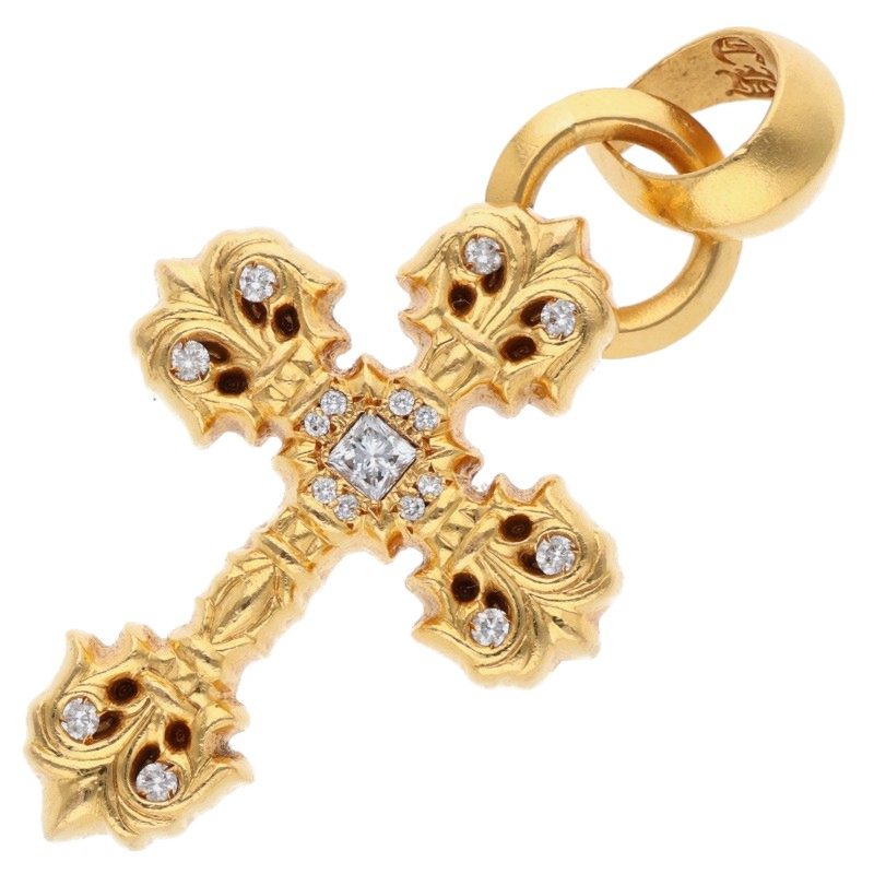 Chrome Hearts 22K Filigree Cross XS Pave Size ONE SIZE