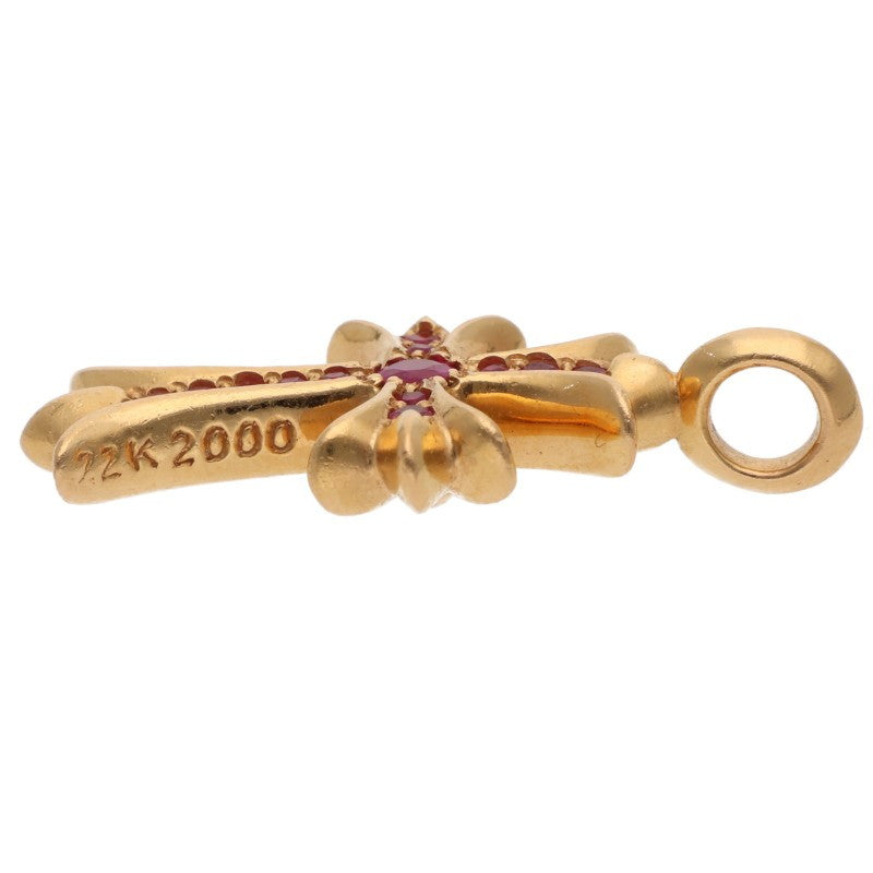 Chrome Hearts 22K Tiny Fat Cross Pave Sapphire Size ONE SIZE