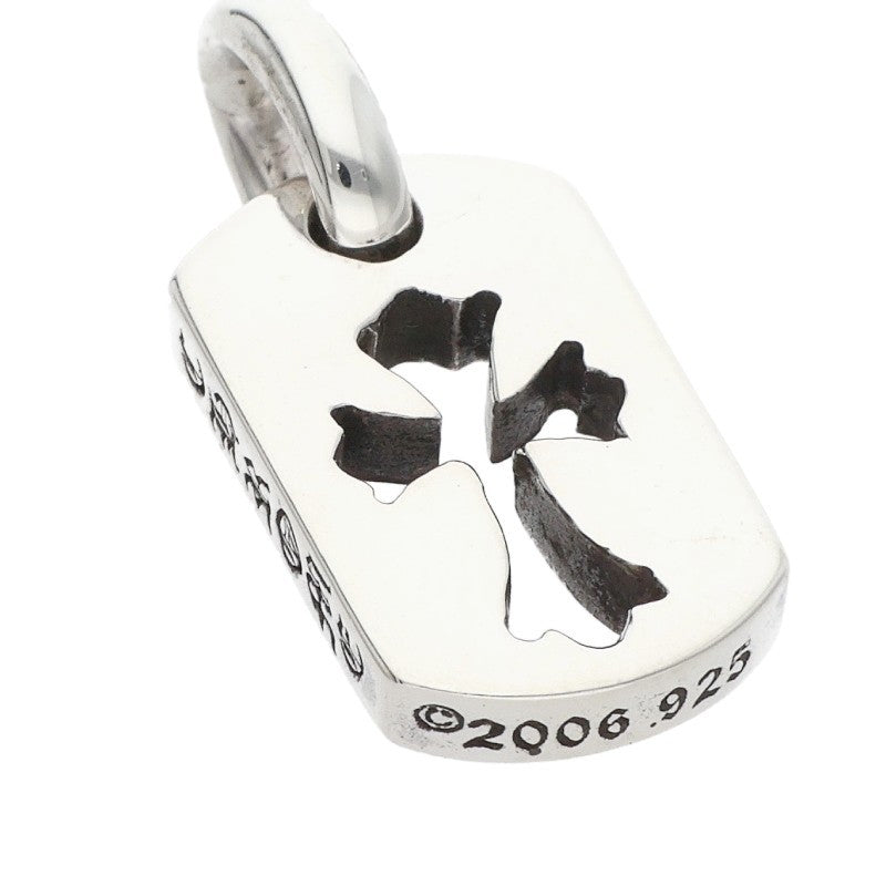 Chrome Hearts Tiny Cutout Cross Dog Tag 925 Size ONE Silver