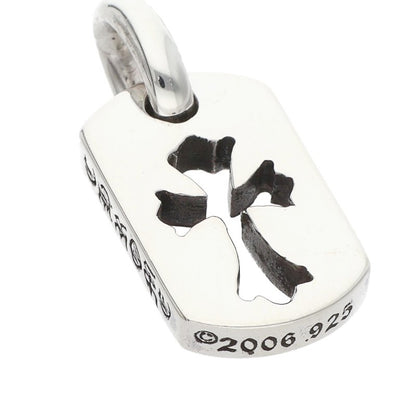 Chrome Hearts Tiny Cutout Cross Dog Tag 925 Size ONE Silver
