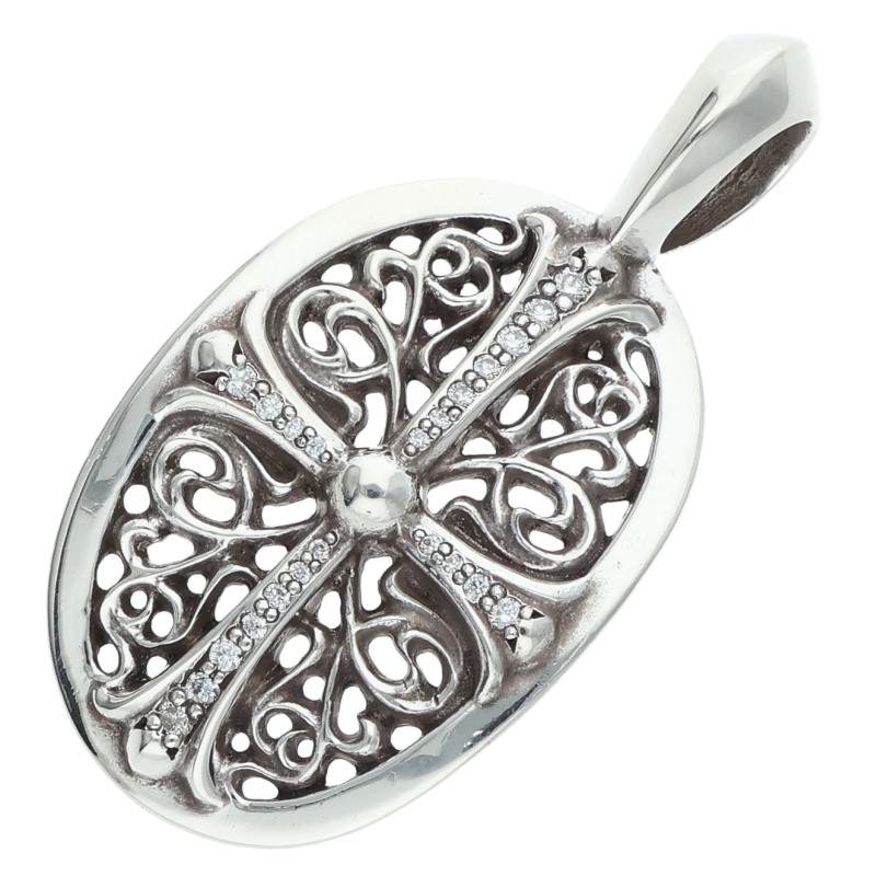 Chrome Hearts CLSC OVAL P DMND Silver Pendant Size ONE SIZE