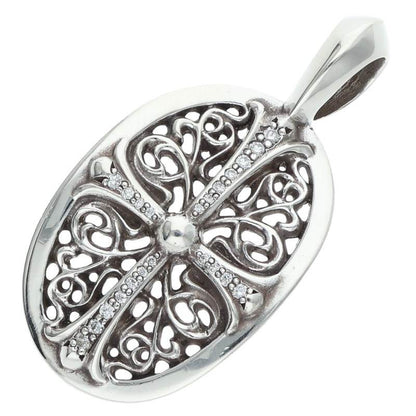 Chrome Hearts CLSC OVAL P DMND Silver Pendant Size ONE SIZE