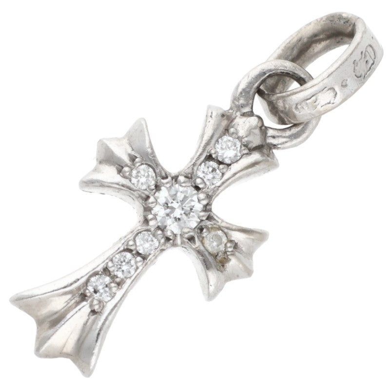 Chrome Hearts 18KWG Baby Fat Cross Pave Size ONE SIZE