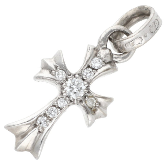 Chrome Hearts 18KWG Baby Fat Cross Pave Size ONE SIZE