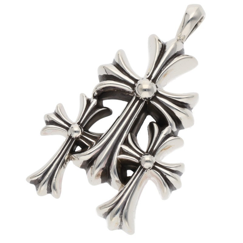 Chrome Hearts Triple Small CH Cross Silver Size ONE SIZE