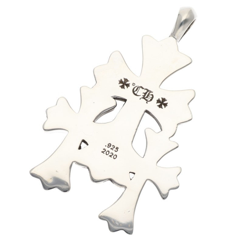 Chrome Hearts Triple Small CH Cross Silver Size ONE SIZE