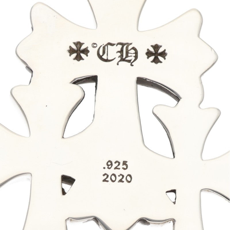 Chrome Hearts Triple Small CH Cross Silver Size ONE SIZE