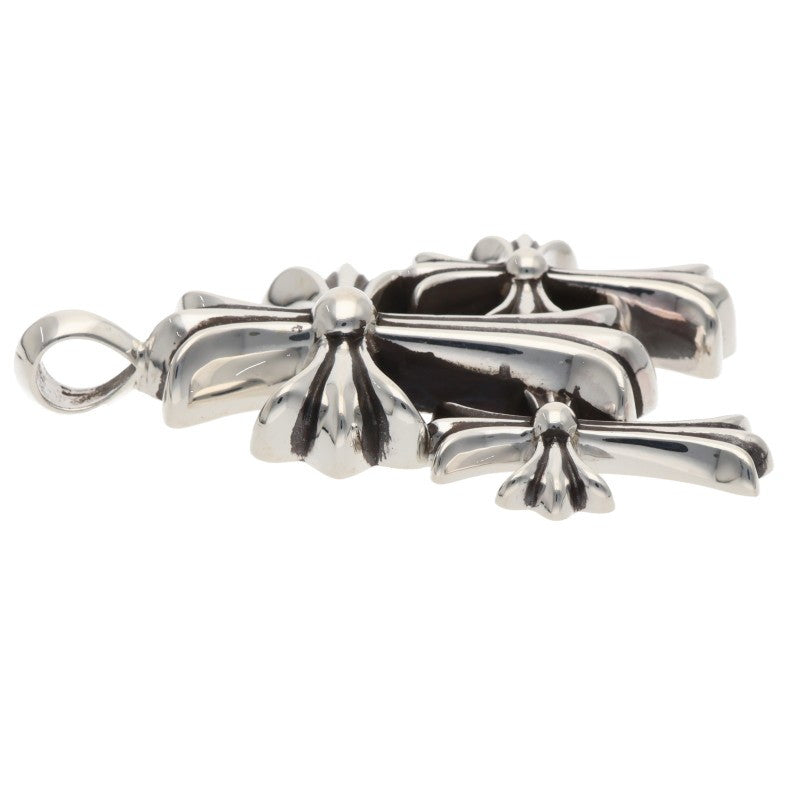 Chrome Hearts Triple Small CH Cross Silver Size ONE SIZE