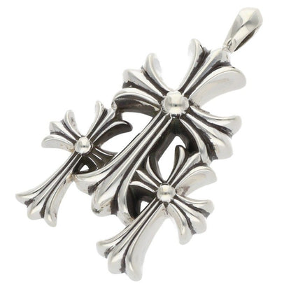 Chrome Hearts Small 3 CH Cross Silver Necklace Size ONE SIZE