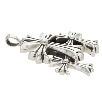 Chrome Hearts Small 3 CH Cross Silver Necklace Size ONE SIZE