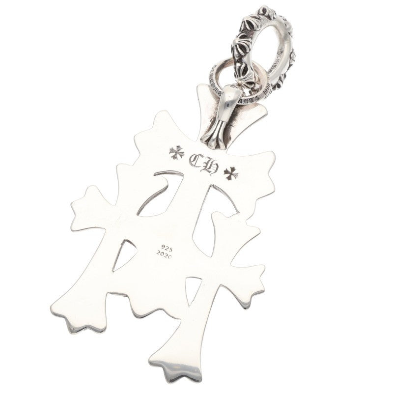 Chrome Hearts 925 Triple CH Cross Large Charm Size Silver