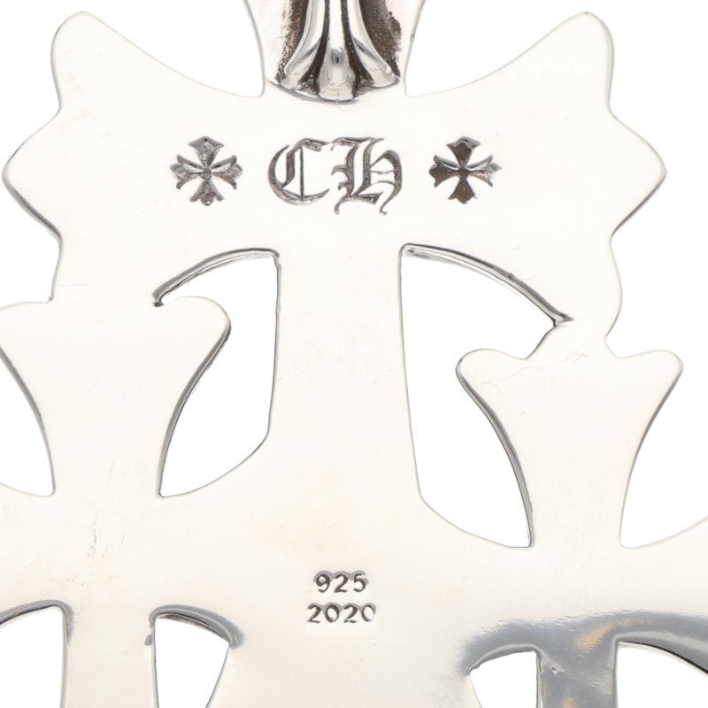 Chrome Hearts 925 Triple CH Cross Large Charm Size Silver