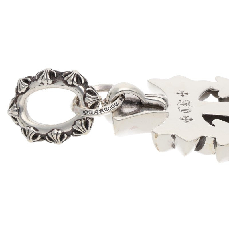 Chrome Hearts 925 Triple CH Cross Large Charm Size Silver