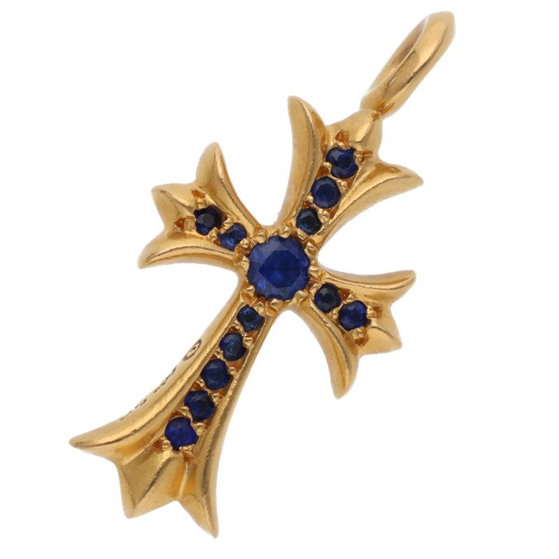 Chrome Hearts 22K Tiny Fat Cross Pave Sapphire Size ONE SIZE