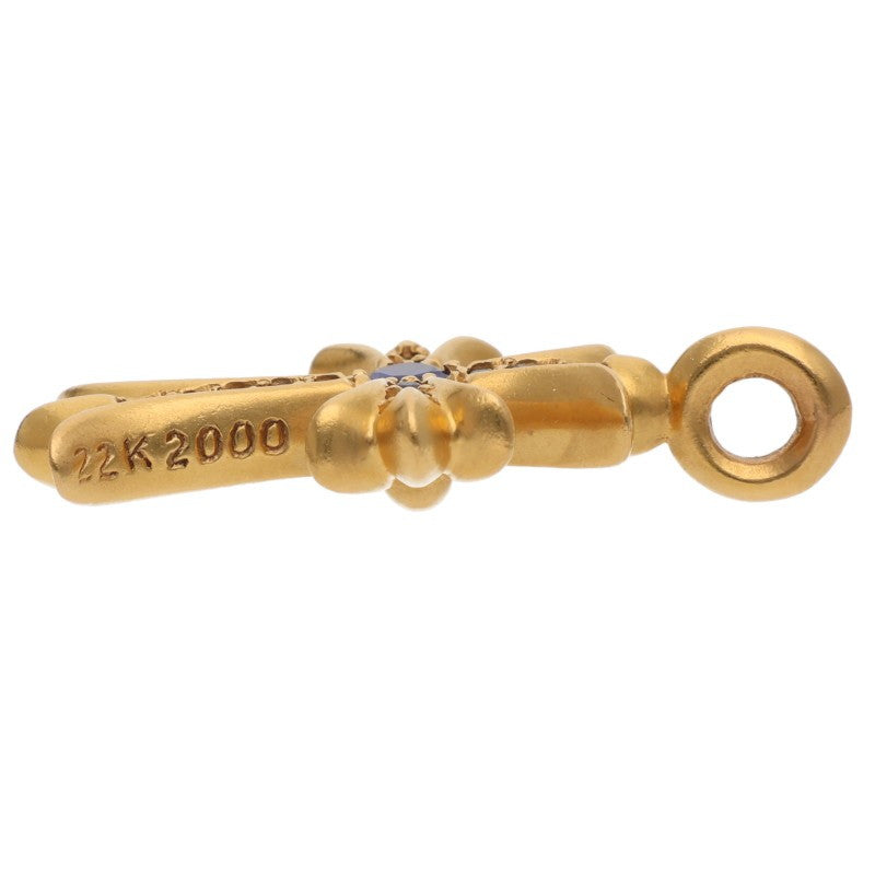 Chrome Hearts 22K Tiny Fat Cross Pave Sapphire Size ONE SIZE