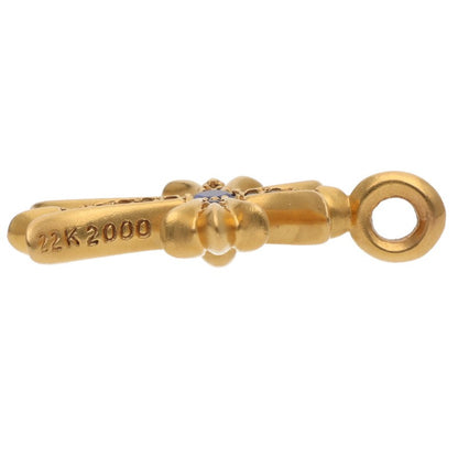 Chrome Hearts 22K Tiny Fat Cross Pave Sapphire Size ONE SIZE