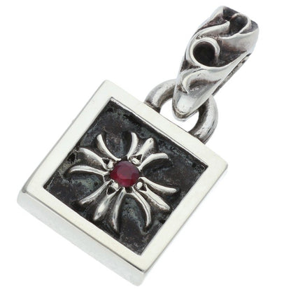 Chrome Hearts 925 Silver Framed CH Plus Ruby Size ONE SIZE
