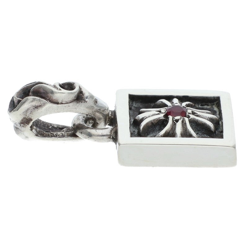 Chrome Hearts 925 Silver Framed CH Plus Ruby Size ONE SIZE