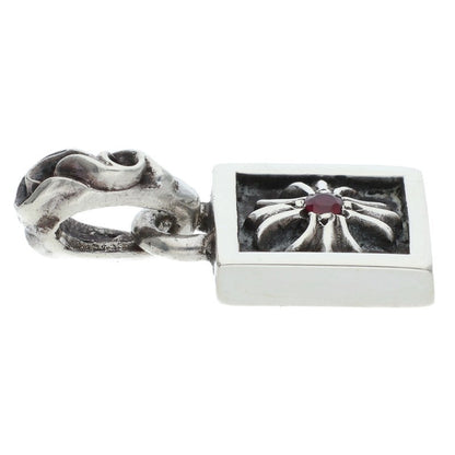 Chrome Hearts 925 Silver Framed CH Plus Ruby Size ONE SIZE