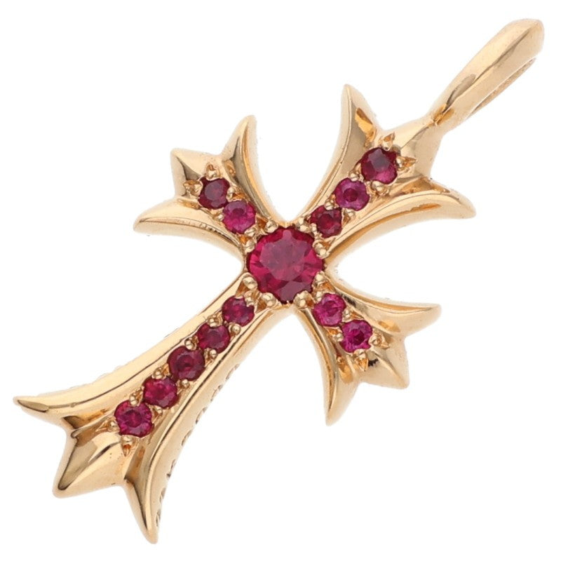 Chrome Hearts 22K Tiny Fat Cross Pave Ruby Size ONE Multi