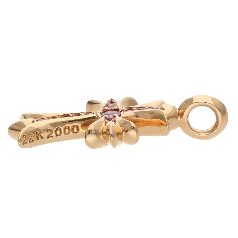 Chrome Hearts 22K Tiny Fat Cross Pave Ruby Size ONE Multi